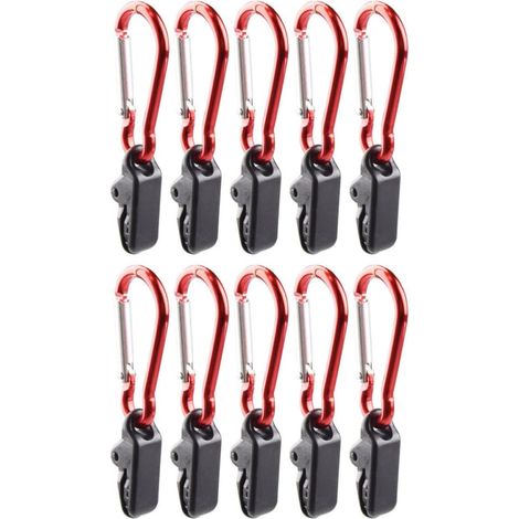 Lot de 10 Pinces Légères en Plastique et Métal pour Toile de Tente,Clips Anti Vent Faciles à Transporter,pour Camping et Auvents Extérieurs (1/5)