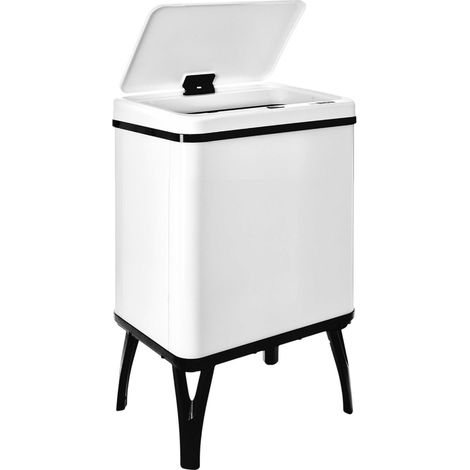 WELLHOME - Cubo de basura inteligente con apertura automática y contacto manual 30L, 35,5x26x60cm color blanco. (1/5)