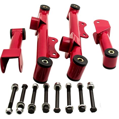 Upper & Lower Rear Red Tubular Control Arm Strut Kit For Ford Mustang 1979-2004