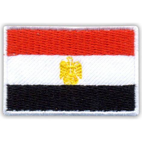 Aufnäher mit ägyptischer Flagge in weißem Rahmen – Magnetische Rückseite – Gestickter Aufnäher/Abzeichen/Emblem