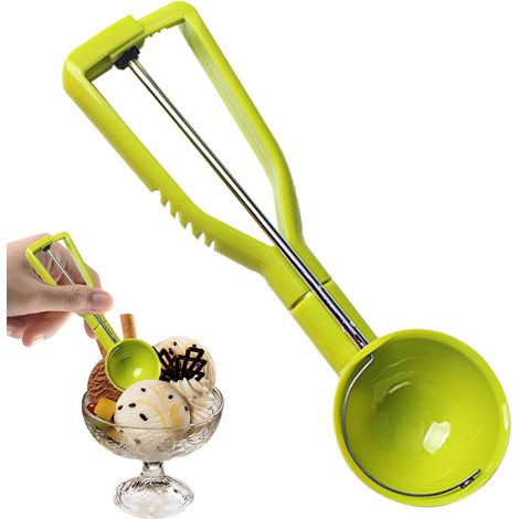 Cuillère à glace semi-automatique avec gâchette, en acier