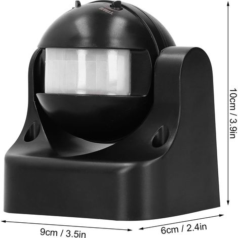 Automatischer Lichtschalter mit Infrarot-PIR-Bewegungsmelder, 110-240 V, Weitwinkel (Kunststoff, 9x10x6cm, Weiß, 1 Stück) (1/5)