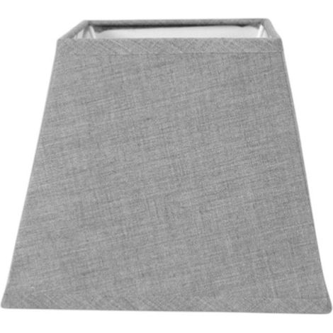 Abat-jour - Carré - Gris clair - Pour lampe - Base 15 cm - Culot E14