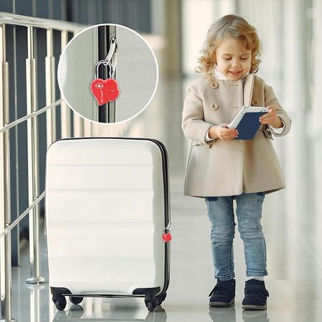 Cadenas Valise Avion, Petit Cadenas Cœur à Clé Rouge (1/3)