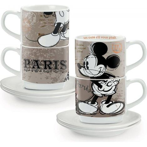 Tasse À Café - Porcelaine - Design Italien - Décor Main - Lave-Vaisselle Et Micro-Ondes - Lot De 2