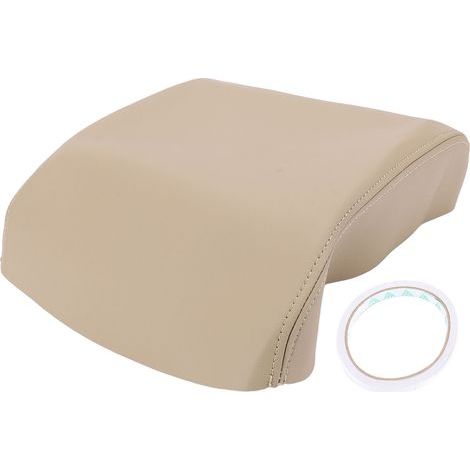 Housse de Console centrale de voiture en cuir Pu microfibre, résistante à l'eau, confortable, anti-rayures, protection d'accoudoir Beige (1/5)