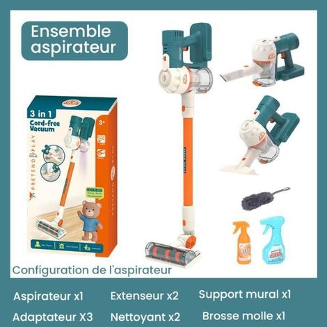 Aspirateur enfant Jouets de nettoyage de maison garçons et filles Ensemble d'outils de nettoyage d'aspirateur simulé 9 Accessoires (1/4)