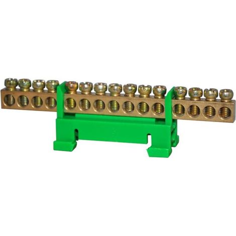 Morsettiera a 15 poli 10mm2 TH35 verde LZ-15G