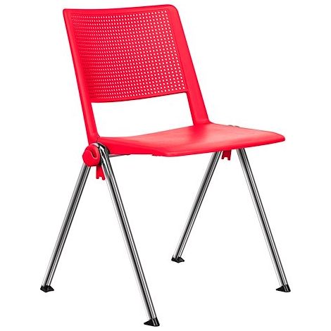 Chaise Rebecca - rouge - Lot de 2 - Maxiburo (1/2)