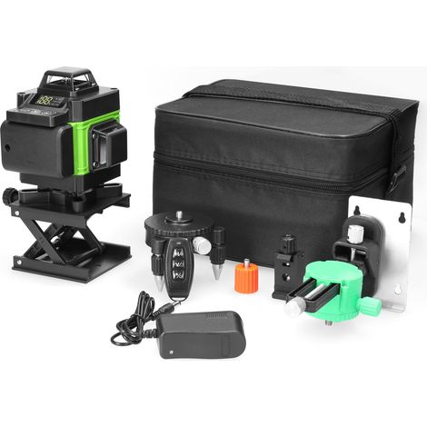 NIVEAU LASER 16 LIGNES VERT, AUTONIVELANT 3°, USB RECHARGEABLE, TRÉPIED 1,2M, 2 BATTERIES, IP54 (1/5)