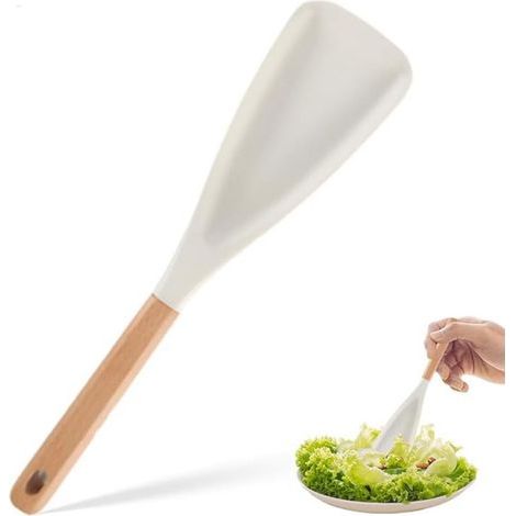 Multifunktionaler Spatel, neues Küchenutensil aus Silikon, antihaftbeschichtete Küchenutensilien aus Silikon mit Holzgriff, multifunktionaler Kochspatel (1/5)