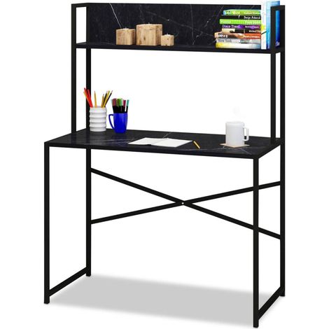 Bureau avec Étagère Design "Mazé" 140cm Noir