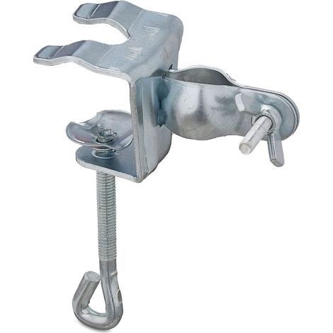 Pince de Table pour Parasol, Acier, Taille du Tube 19-32 mm, rambarde de Balcon, extérieur, argenté (1/5)