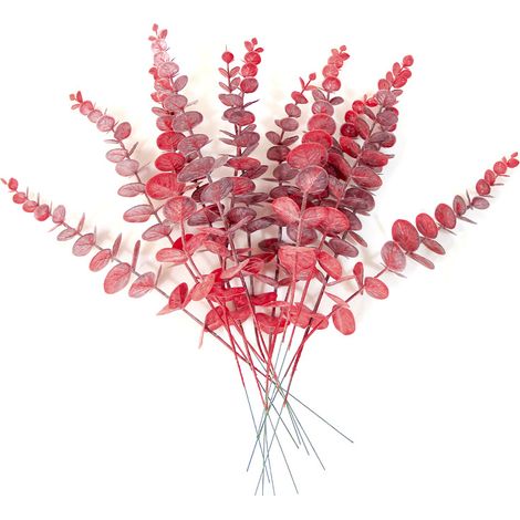 Rameau D'Eucalyptus Artificiel - 38 cm - Feuillage Argenté Réaliste - Décoration Intérieure Extérieure - Mariage Fête Bureau Jardin - Lot de 20 (1/5)