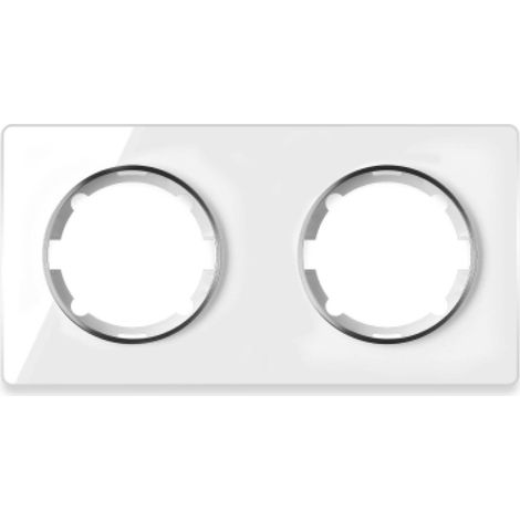 Plaque de finition OneKeyElectro Garda, horizontal, 2 postes, blanc (1/5)