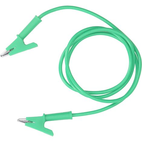 Set mit 2 Krokodilklemmen, doppelseitig, 10 mm Öffnung, Kfz-Batteriemesskabel, Grün (1/5)