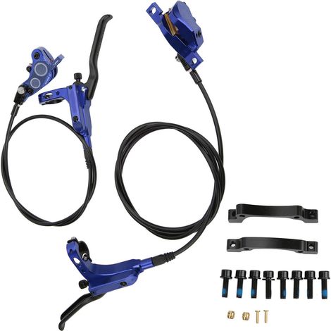 Frein à disque hydraulique VTT ZTTO 4 pistons avant/arrière, étrier CNC double action en bleu, pour vélo de montagne. (1/5)