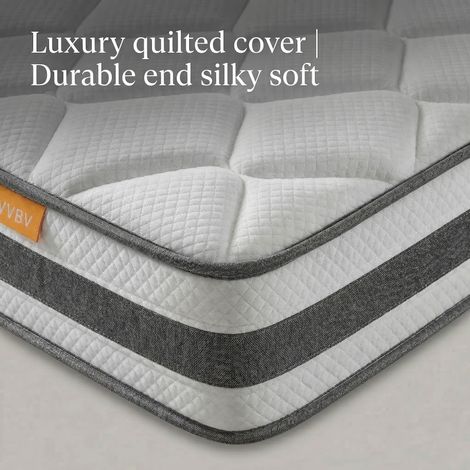Matelas 90x190 H4 hauteur 25 cm avec mousse confort. Matelas à ressorts ensachés 7 zones ergonomique. Matelas adulte certifié OEKO-TEX.