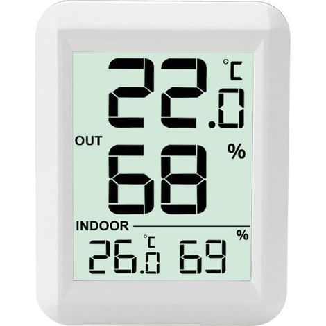ABS Indoor Outdoor Thermometer Hygrometer Dry-wet Digital Display Room Temperature Meter (1/5)