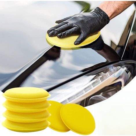 ÉPonge de Polissage de Voiture,Pad Polissage,Tampon Polissage,Tampon Applicateur Voiture,ÉPonges de Polissage,Applicateur Ceramique Voiture,Tampons d'Applicateur de Cire,ÉPonge Polie à la Main,6pcs (1/5)