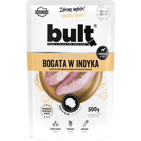 Pain de viande Bult riche en dinde - Aliment humide pour chiens - 24 x 500 g (1/2)