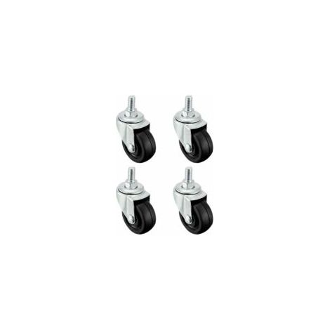 Juego de 4 ruedas de goma de 40 mm con vástago roscado M8 - Crezuo