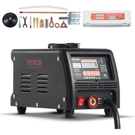 VEVOR Tire Clou Carrosserie 3 kW Kit Poste de Debosselage Soudeuse par Points Soudage Automatique Manuel 9 Modes Outil de Reparation Bosses de Carrosserie pour Debosselage de Voitures Camions Motos