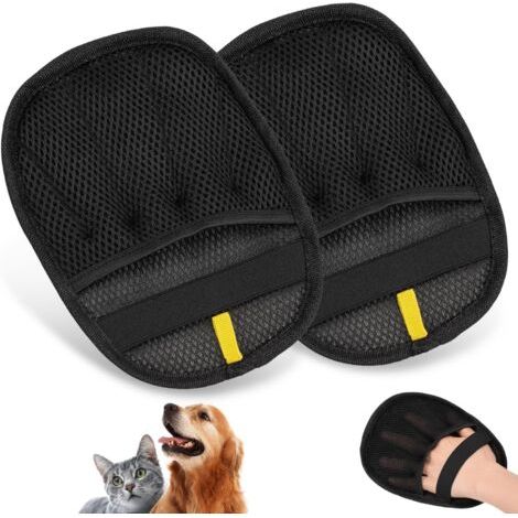 Set di 2 spazzole per peli di animali domestici, guanto per peli di animali migliorato, guanto riutilizzabile per peli di gatto per lavare, rimuovere i peli e toelettare (1/5)