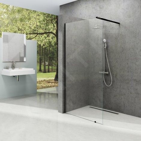 Ravak Walk-In - Paroi de douche Walk-in Wall 160, 1600x2000 mm, noir/verre transparent GW9WS0300Z1 (1/3)