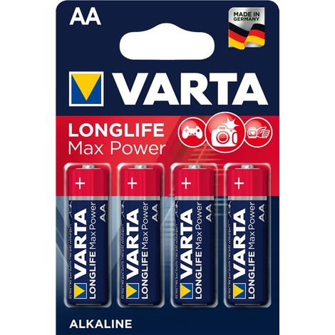 LR6/AA - BLISTER DE 4 PILES ALCALINES 1,5 V LONG LIFE MAX POWER