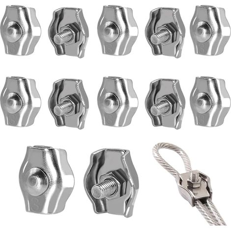 12 Serre-Cables Acier Inox 2mm Clips (1/5)