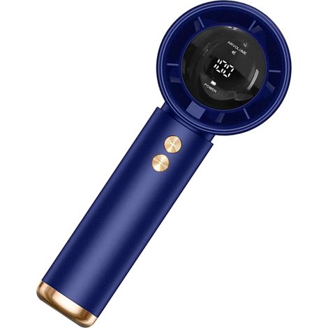 Portable Handheld Fan, turbocompressé,moteur sans balais silencieux,écran LED,grande capacité 5000 mAh,Travailler à domicile,bleu (1/5)