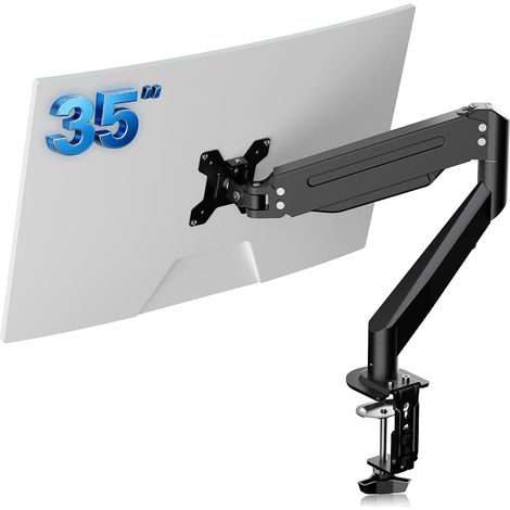 Support Ecran PC Bras pour Moniteur Simple avec Ressort à Gaz,17 à 35 Pouces,Pivotement, Rotation, Bras pour Moniteur jusqu'à 11 kg, VESA 75/100 mm, Support Ecran PC Bureau, Pied Ecran PC-MD8 (1/5)