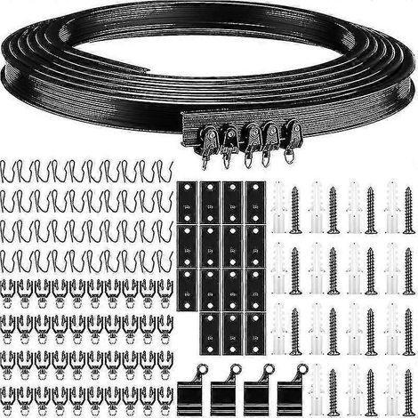 Rail de rideau de plafond flexible noir courbé en mètres