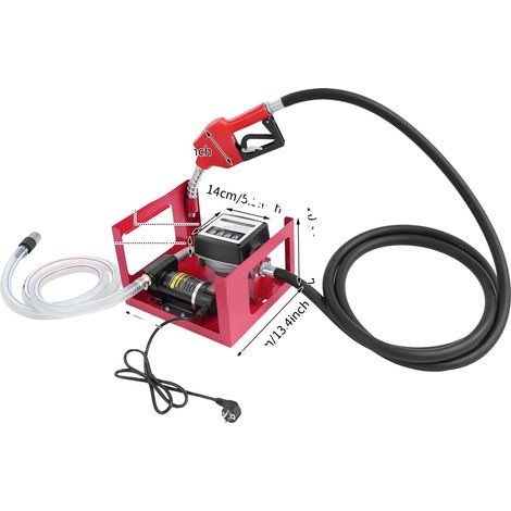 Pompa di trasferimento gasolio, alta portata, autoadescante, rossa (1/2)