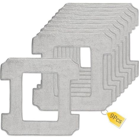 Kit de 9 lingettes microfibre de rechange pour robots laveurs de vitres Ecovacs Winbot W2 PRO, W2 PRO Omni, W2 Omni, W2, W1 Pro et W1 – Serpillères lavables pour nettoyage des vitres (1/5)