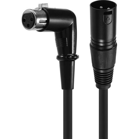 Geeignet für XLR-Karaoke-Mikrofonkabel, XLR-Buchse auf XLR-Stecker-Winkel-Audiokabel, 1,8 m