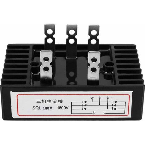Rectificador de puente de diodos trifásico SQL100A de 1600 V: alta potencia, robusto, para aplicaciones industriales exigentes.