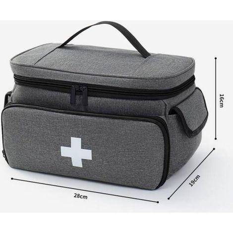 Trousse de premiers secours étanche et vide, grande pharmacie de voyage, sac à médicaments portable avec bandoulière, sac d'urgenc (1/2)