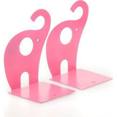 1 Paire Serre-livres, Motif éléphant, Métal antidérapant, Base rembourrée, Pour étagère bureau (1/5)