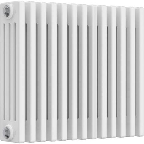 Reina Colona 4 Column Horizontal Radiator 500mm H x 605mm W - White