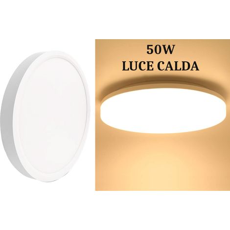 Plafoniera LED Soffitto 50W Applique Lampada Rotonda Moderna Bianca Luce Calda (1/5)