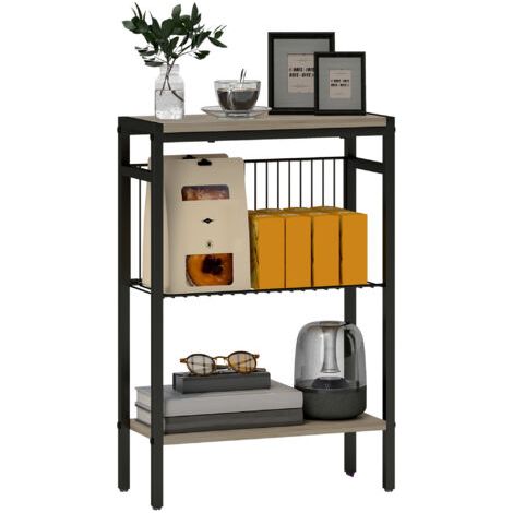 Pair Chariot de rangement à 3 niveaux chariot de stockage étagère sur roulettes pour cuisine étroite salle de bain buanderie bureau avec poignée 48 x 15 x 80 cm blanc