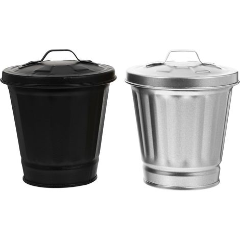 Petit Mülleimer 2 Stück aus Eisenblech Metall Abfalleimer (1/5)