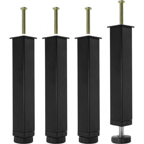Set mit 4 Metallbettbeinen für Lattenroste, Schraubbettbeine, Höhenverstellbar 20-22 mm, Bettgestell-Stützbeine, Möbelbeine ohne Bohren (20 cm) (1/5)