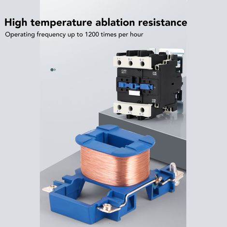 Contacteur CA triphasé basse tension CJX2-2510 AC220V 25A, normalement ouvert, à montage sur rail, avec contacts argentés (1/5)