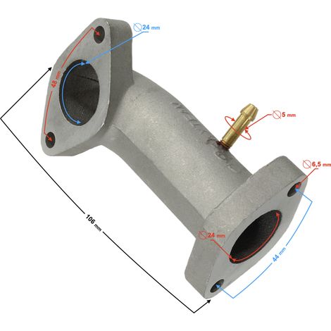 Colector de admisión para ciclomotor de 130 cc (1/3)
