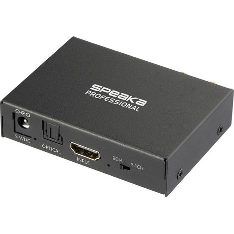 SpeaKa Professional SP-HDS-300 2 Porte Distributore, splitter HDMI Predisposto Ultra HD, Con convertitore incorporato, (1/5)