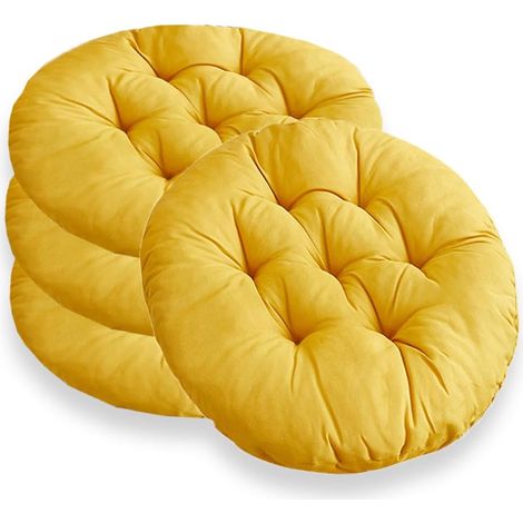 Lot de 4 coussins de chaise ronds - 40 cm - Coussins d'assise rembourrés - Coussins de chaise - Anthracite - Pour chaise de jardin, chaise de bureau, chaise de balcon, coussin doux pour intérieur et (1/5)