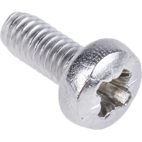 Vis à métaux RS PRO M2.5 à tête Cylindrique Pozidriv en Acier Inoxydable, 6mm ( Prix pour Boîte de 100 )